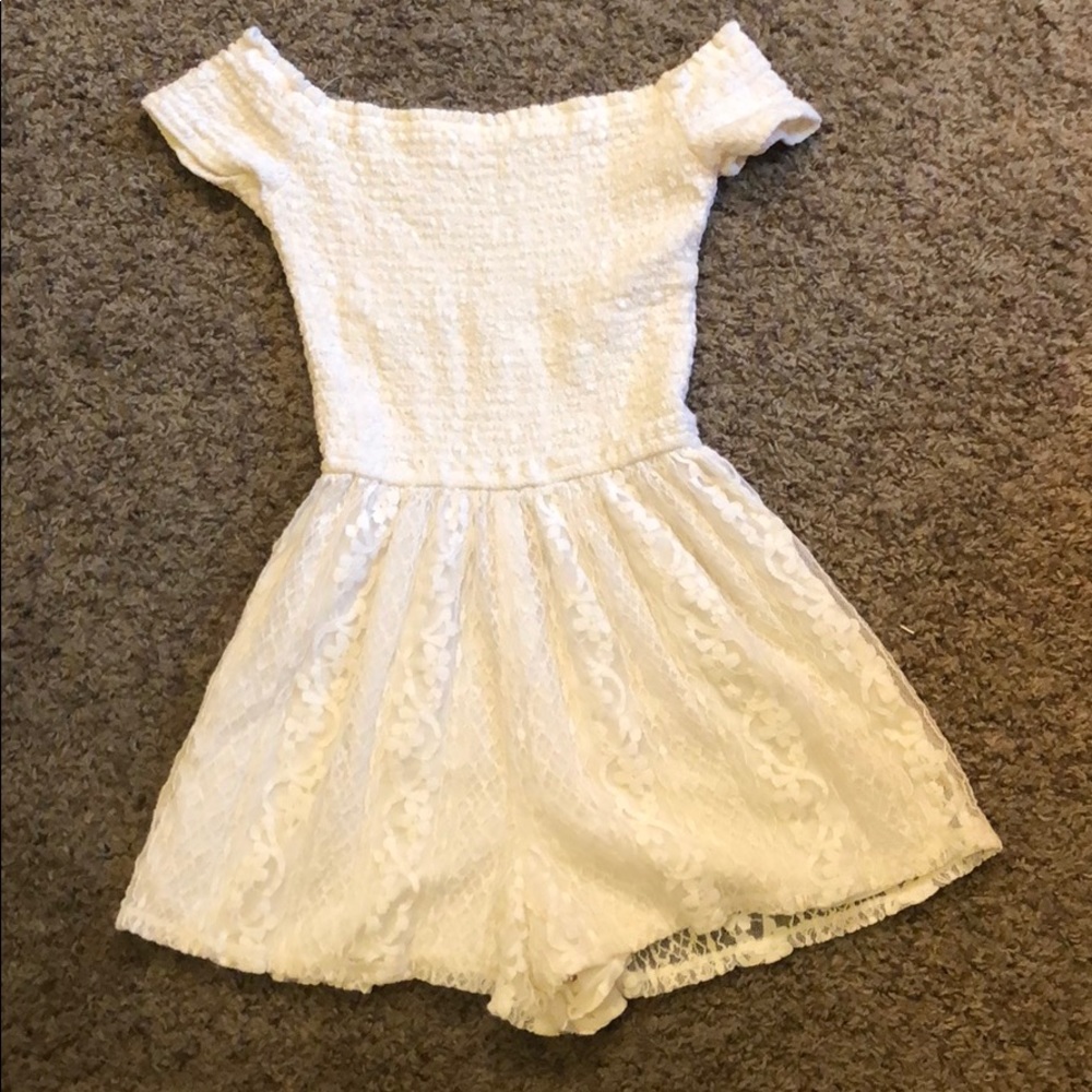 White off the shoulder romper